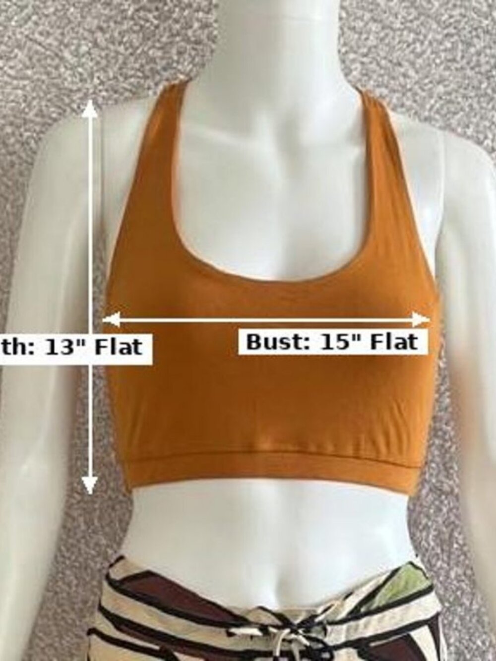 Thearah Orange Organic Cotton Scoop Neck Bralette, Wide Straps Crop Top